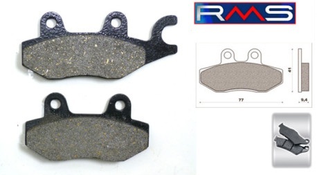 Plaquettes De Frein Arrière Moto 90-125 Cc – Lot De 2, Métal, Pour Frein Hydraulique