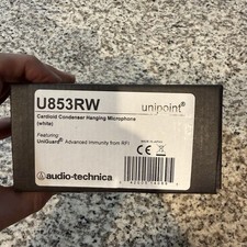 Audio-Technica U853RW UniPoint Condenser Hanging Microphone White W/ AT8538 NEW