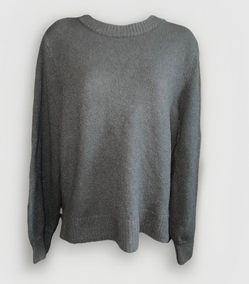 French Connection Black Pull Over Soft Fuzzy Open Tie Back Long Sleeve Size S
