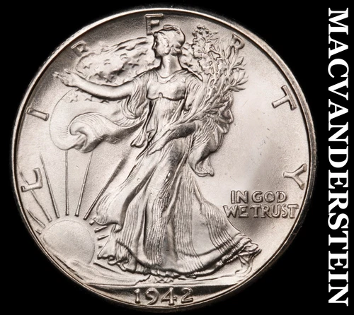 1942-D Walking Liberty Half Dollar-Super Choice Gem BU ++++ No Reserve #i5848