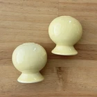 Post-86 Homer Laughlin Fiestaware Yellow Ball Salt Pepper Shakers Retired Color