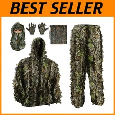 Camo Ghillie Suit Set: 3D Leafy Hooded Hunting Gear
