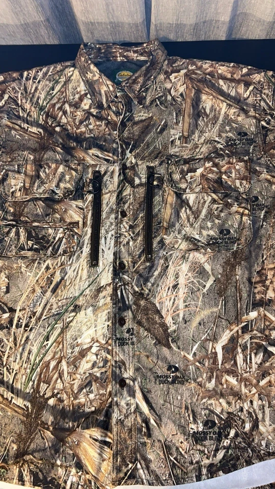 Cabela’s Camouflage Mossy Oak Long Sleeve Duck Blind Shirt Size 2X Hunting - Image 2 of 4