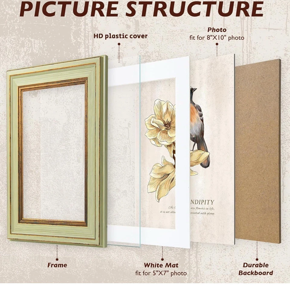 AAQ 4 Pack 8x10 Picture Frame - 8 x 10 Photo Frame with HD Plastic- New - Image 4 of 4