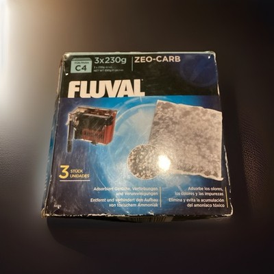 Fluval Zeo-Carb Carbon Filter Media 3x230g for C4 Aquarium All Water Types