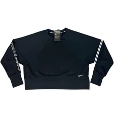Nike Pro Womens Dri-Fit Get Fit Loose Fitting Sweatshirt DD1955-010 Black NEW