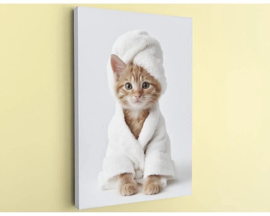 Orange Kitten Canvas Print Nursery Wall Art Cozy Cat Bathroom Decor
Opens in a new window or tab