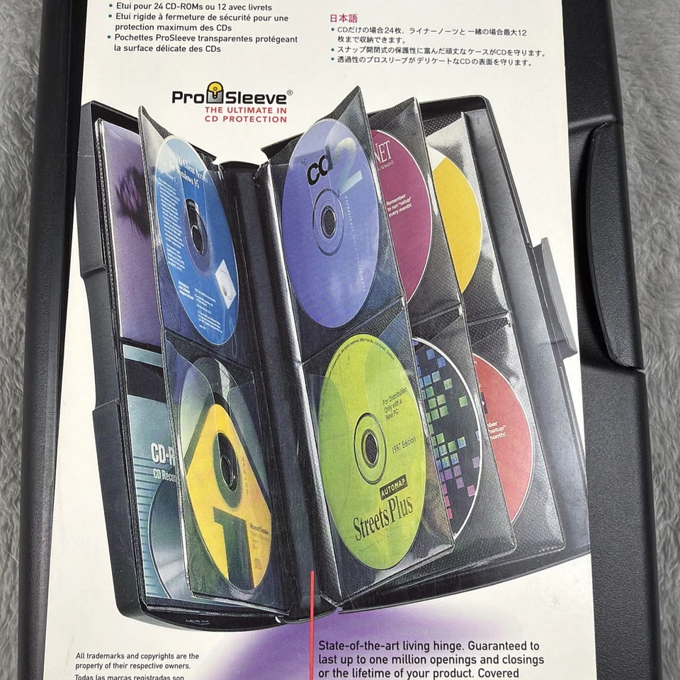 Case Logic Flip Disc 24 CD Hard Shell Storage Case Black Vintage Retro 2001 USA - Image 3 of 4