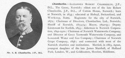 Alexander Robert chamberlain of The Grove, Norwich - Antique Print 1912