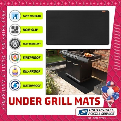 72''x39'' Under Grill Floor Mat Premium Grill Mat for Oil Absorbent Deck Protector
