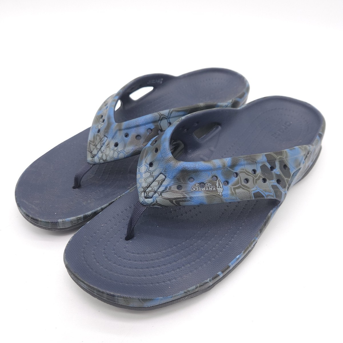 Crocs Mens Size 13 Swiftwater Kryptek Blue Camo Neptune Flip  display picture 1