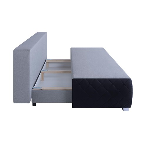 Boxspringsofa - schwarz-silber - Karosteppung - Dauerschläfer Sofa Couch - Bild 7 von 10