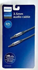 Philips Auxiliary Cable 3.5mm Elite 6ft Silver