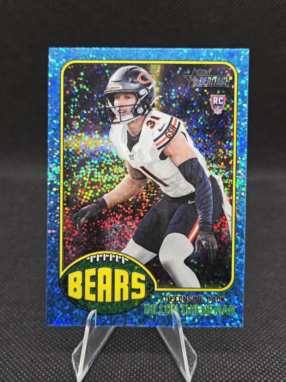 2026 Topps Heritage Dillon Thieneman RC Chicago Bears Light Blue Sparkle #277