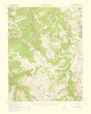 Topographical Map - Sonora Pass California Quad - USGS 1961 - Vintage Wall Art