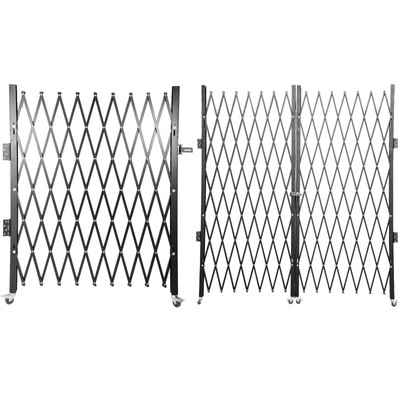 Folding Security Door Gate Single 48''H x 37''/66''/71''W Double 6-1/2 'Hx12'W