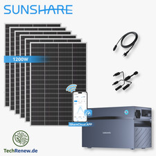 Balkonkraftwerk 1200W Sunshare Ray Lite Speicher 2,0kWh Ultraleicht …