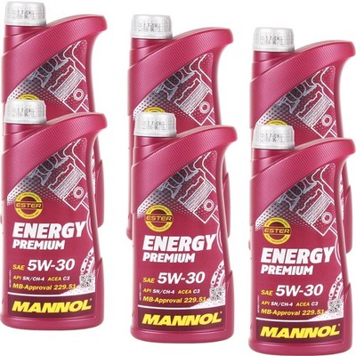 6 LITER 5W-30 MANNOL ENERGY PREMIUM MOTORÖL 5W30 ÖL LL-04 229.51 505.01 DEXOS2