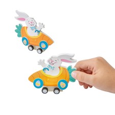 3 1/4" Easter Bunny in a Carrot Pull-Back Foam Craft Kit - Makes 12