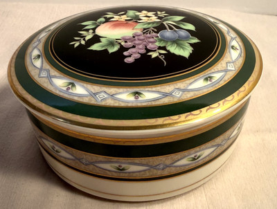 Mikasa Orchard Fruit Trinket Keepsake Box with Lid Vintage Japan Porcelain MCM