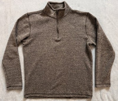 GAP Mens 1/4 Zip Pullover Gray Heather Mock Neck Sweater Normcore S