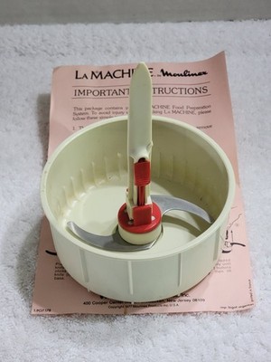 La Machine Moulinex 354 390 Bowl, Chopper Blade & Removal Knife / Tool Vintage