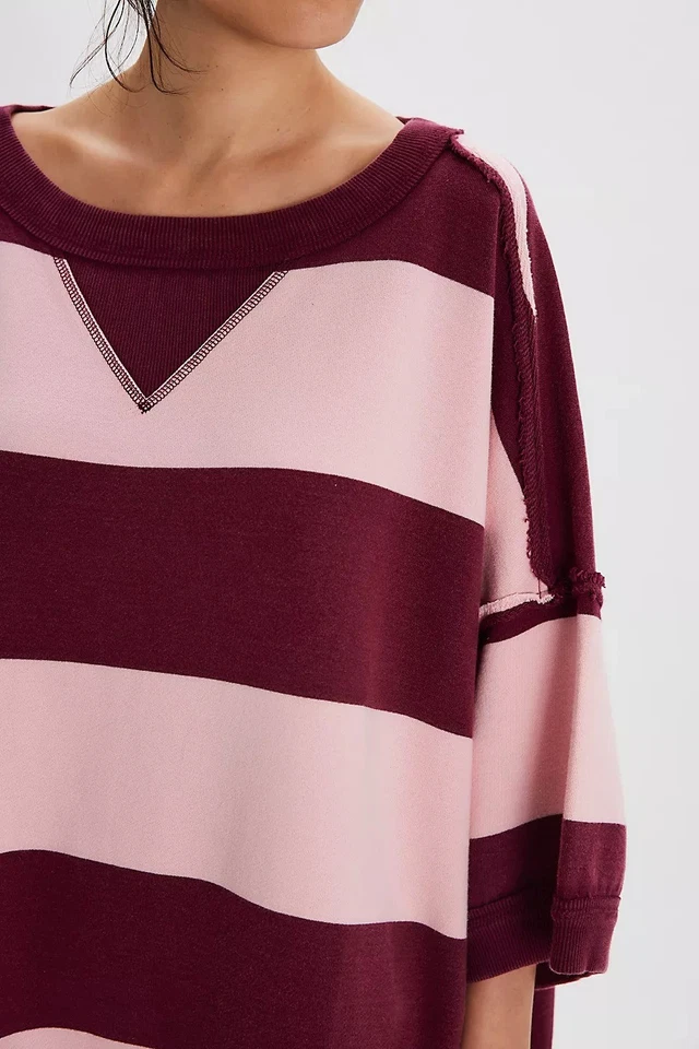 Maxi Vestido Sudadera Free People We The Free Out Here Rayas XS/S Nuevo 283709 Foto 3 de 4