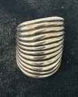 Vintage Sterling Silver Electroform Israel 1 1/8” Long Knuckle Finger Ring Sz 6