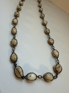 Vintage Polish Sterling Silver Wire Wrapped Jasper Necklace 140.7g Hallmarked