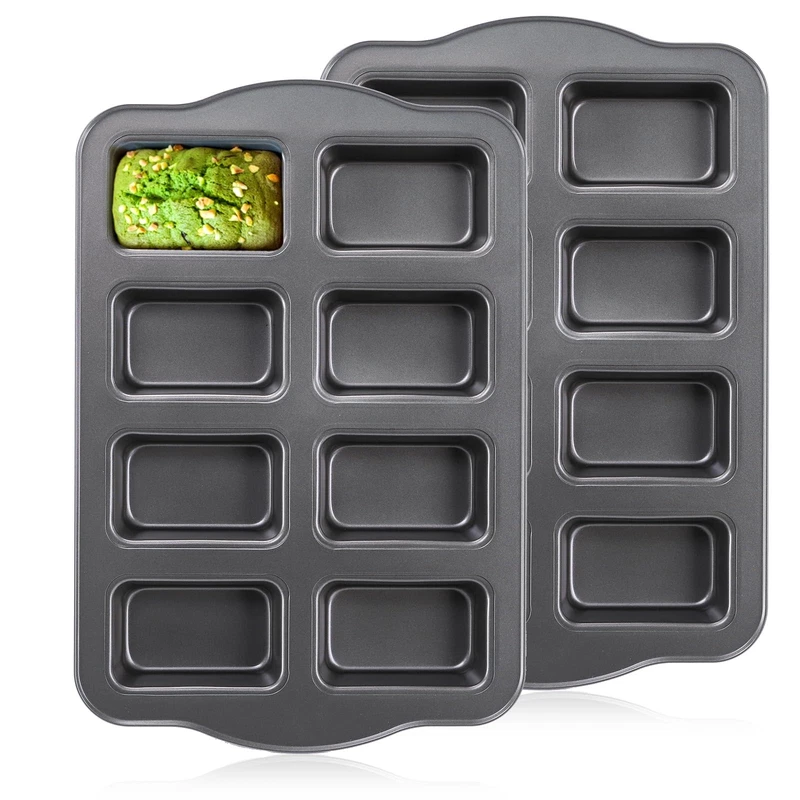 Lawei 2 Pack Mini Loaf Pan 8 Cavity