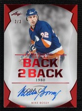 2022 Leaf ITG Used Back Red Spectrum 2/3 Mike Bossy Denis Potvin Auto HOF 11jd