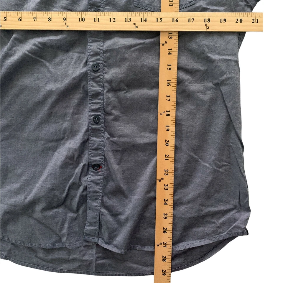 Camisa Guess Logan Calce Regular Abotonada Grande Para Hombre Manga Larga Gris Algodón Foto 4 de 4