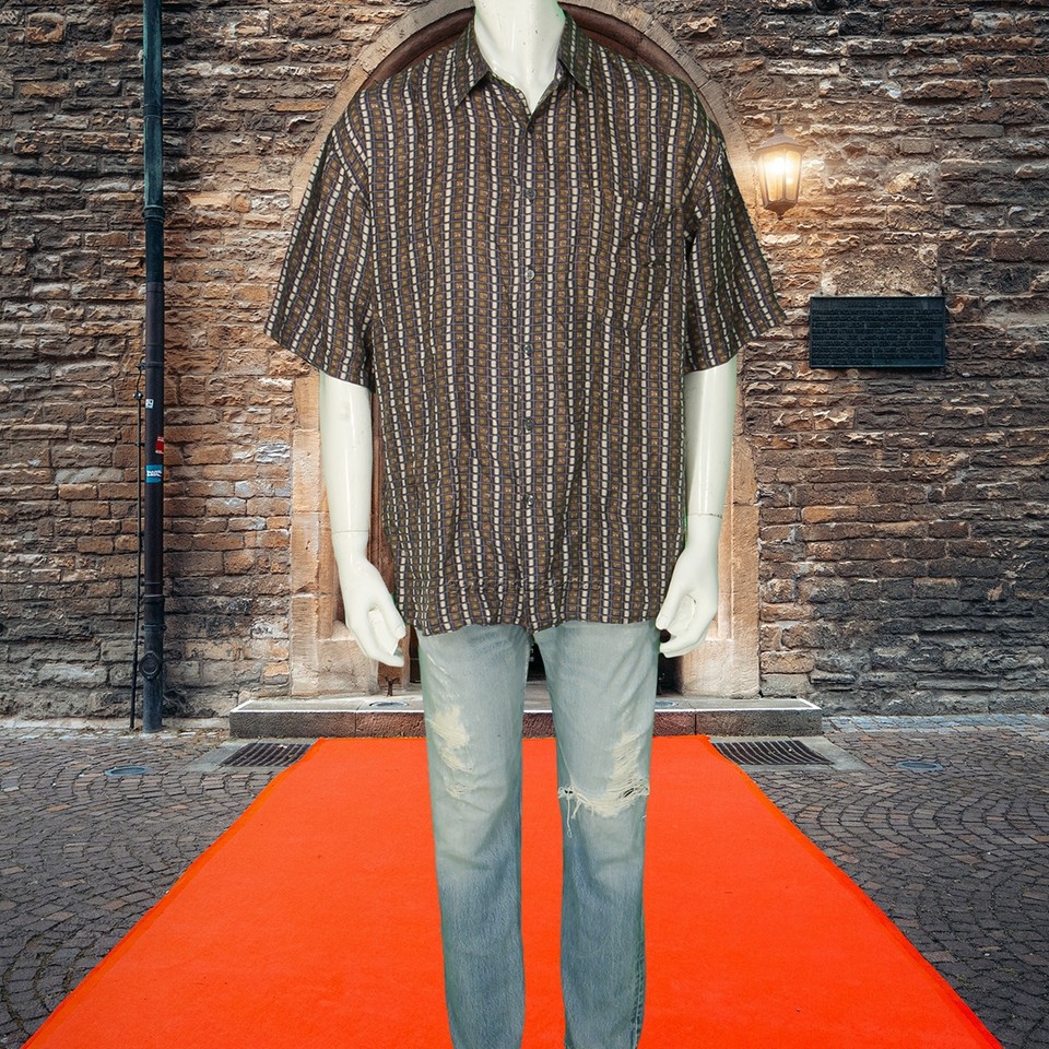 Vintage Silk Abstract Button Front Shirt L | eBay