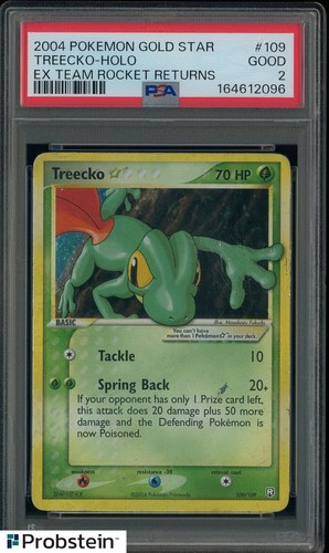 2004 Pokemon Gold Star Ex Team Rocket Returns #109 Treecko Holo PSA 2 GD