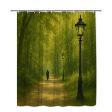 Elegant Green Forest Shower Curtain - Nature Inspired Home Decor