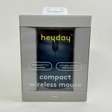 NEW Heyday Dark Teal Compact Wireless Mouse Bluetooth 5.1 w USB Includes Battery