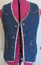 Levi's Denim Vest Jean Sherpa Lined Women's Size S Vintage Made In USA