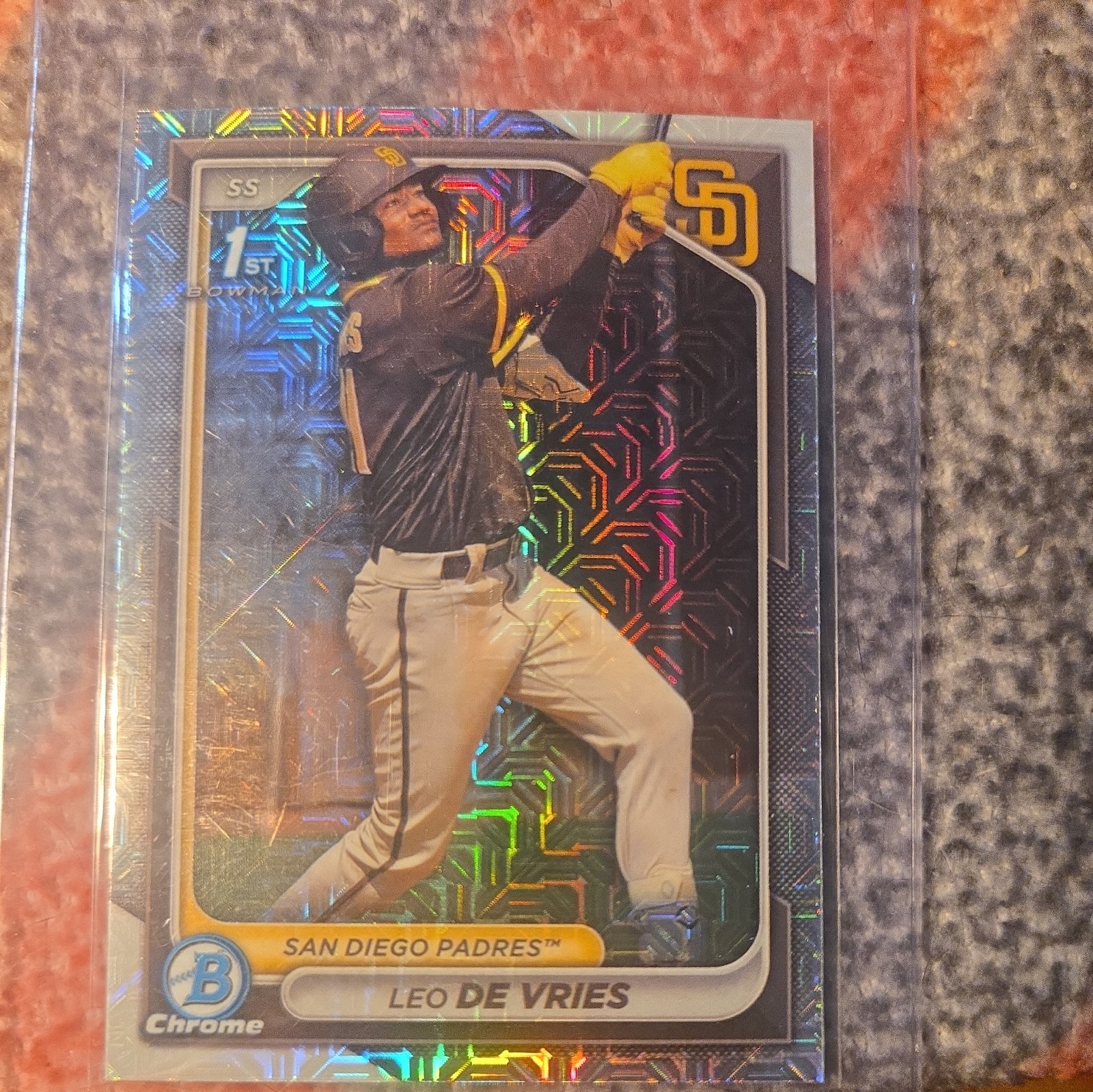 2024 Bowman Chrome 1st Leo De Vries Mega Box Mojo Refractor #BCP-179 A's