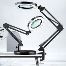 HITTI 10X Magnifying Glass with Light, 1,800 Lumens Stepless Dimmable, 3 Color M