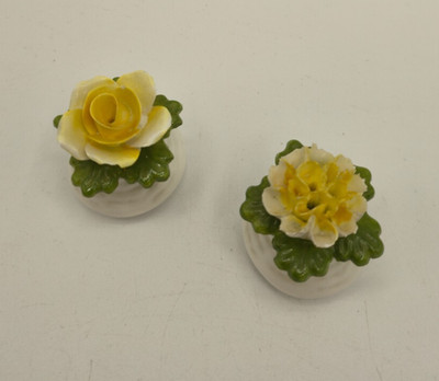   Aynsley Fine Bone China Salz- & Pfefferstreuer Set   Gelbe Blumen / Blüten En