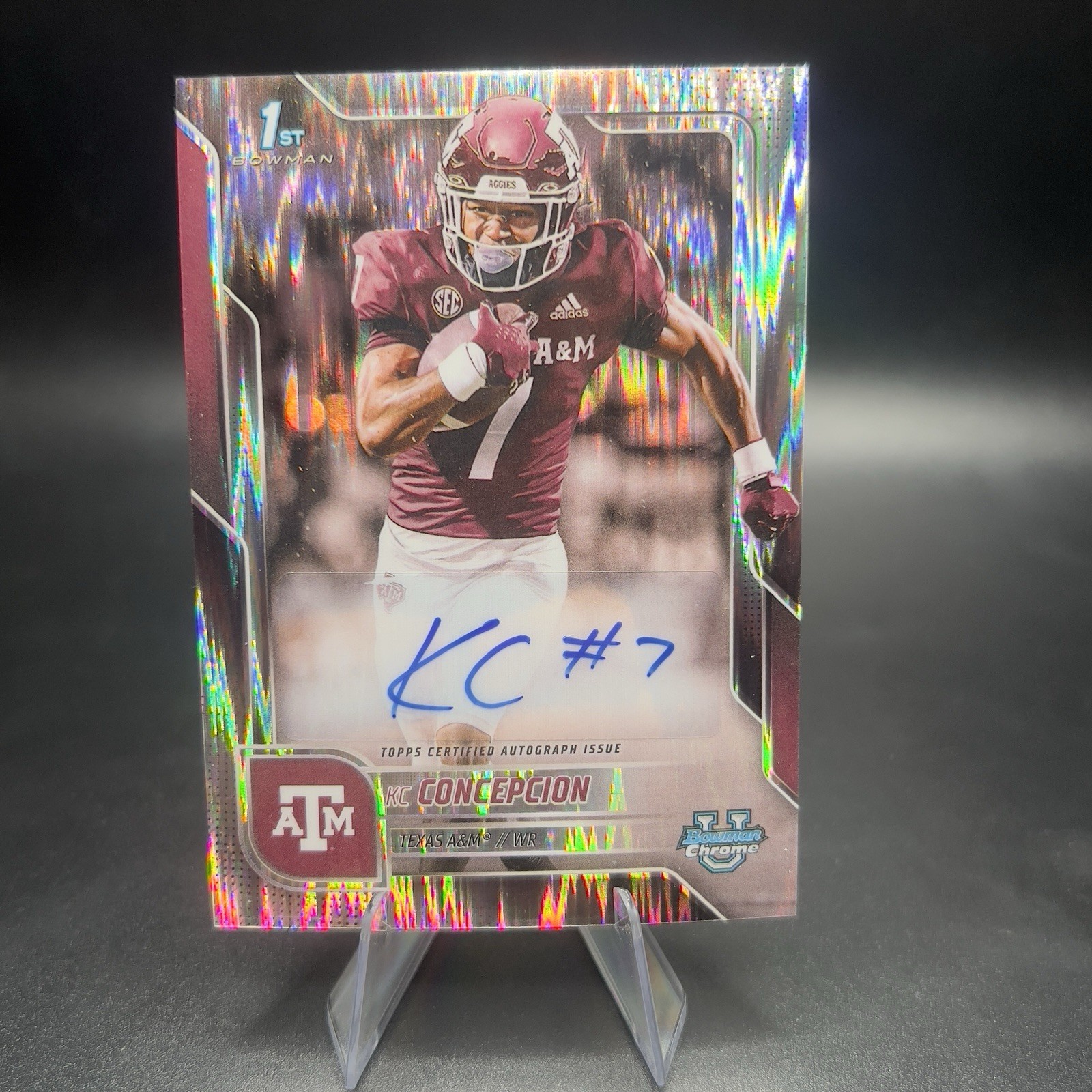 KC Concepcion Auto Stealth Refractor 1st 2025 Bowman University Chrome