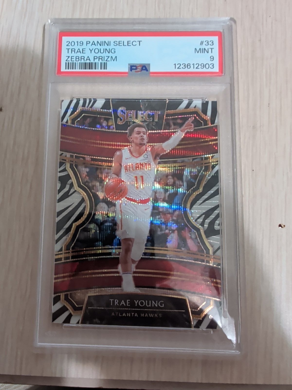 2019 PANINI SELECT #33 TRAE YOUNG ZEBRA PRIZM