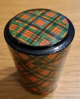 Fine Antique Mauchline Ware Prince Charlie Tartanware Tumbler Or Glass Case