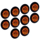 Red/Amber 2" Round Trailer 9 LED Clearance Side Marker Lights [DOT FMVSS 108]