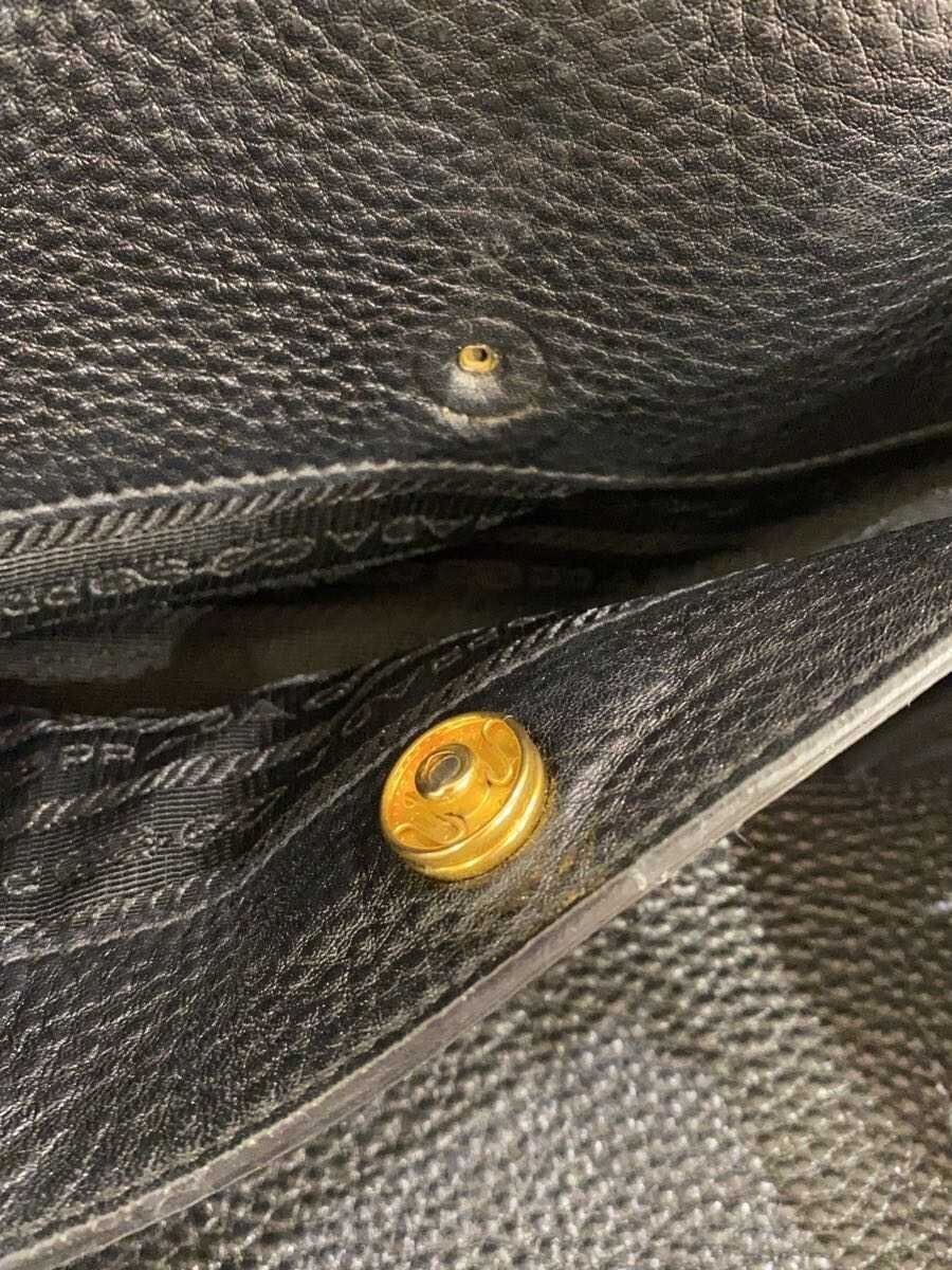 PRADA Handbag Leather BLK Solid Button Damage - image 7