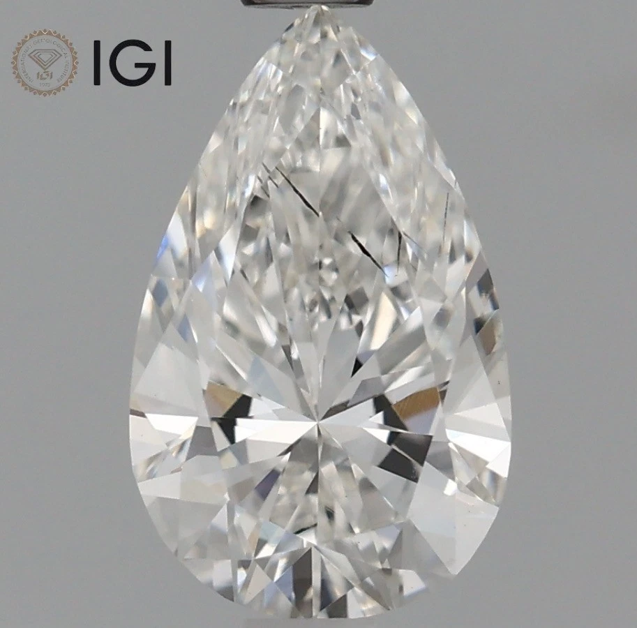 Lab Grown IGI Certified CVD DIAMOND 2PCS 2.20 TCW PEAR G Color SI1 Clarity - Image 2 of 4