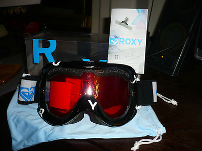 roxy snowboard goggles NIP Black with Pink/Rose Lense