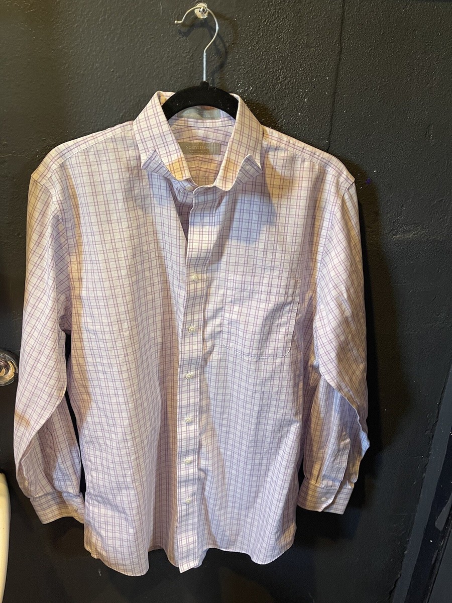 nordstrom mens dress shirt 15.5 Purple And White Striped nordstrom mens dress shirt 15.5 Purple And White Striped