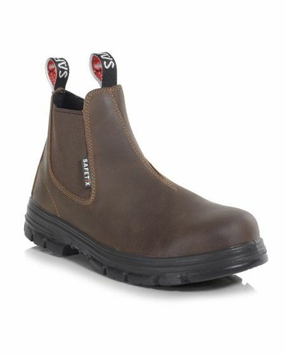 NEW Mens Slip On Steel Toe Cap Work Boots Size 6 to 13 UK - LEATHER DEALER BOOTS - Picture 13 of 15