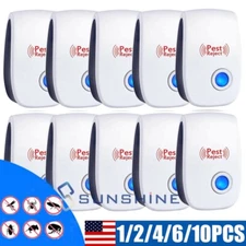 Ultrasonic Pest Repeller Home Bed Bug Mites Spider Deterrent Roaches Reject 